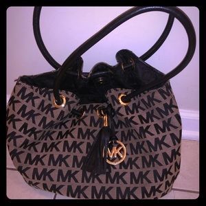 Black and Tan canvas purse